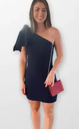 Rebecca Vallance Hamptons Bow Mini Dress Navy Size 10 for rent on The Volte - image 6