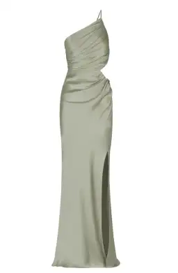 Shona Joy La Lune Asymmetrical Gathered Maxi Dress Sage Size 10 for rent on The Volte - image 4