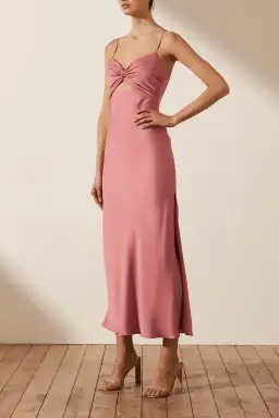 Shona Joy Luxe Twist Front Sleeveless Midi Dress in Rose

 Size 8 / S