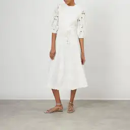 Zimmermann Lola Embroidered Midi Dress White Size 3 / Au 14 for rent on The Volte - image 2