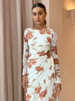 Hansen & Gretel Athena Dress Ivory Floral Size L / Au 12 for rent on The Volte - image 2