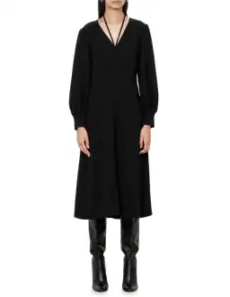Veronika Maine Eco Crepe Midi Dress Black Size 6 for rent on The Volte - image 1