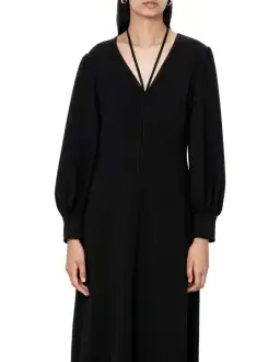 Veronika Maine Eco Crepe Midi Dress Black Size 6 for rent on The Volte - image 2