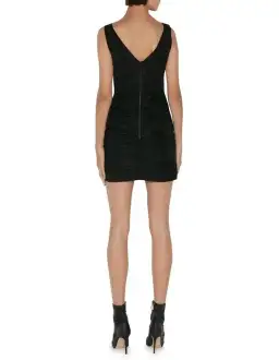 Cue Tech Ruched Mini Dress Black Size 8 for rent on The Volte - image 3