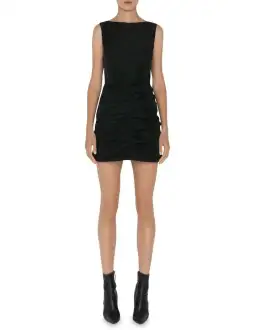 Cue Tech Ruched Mini Dress Black Size 8 for rent on The Volte - image 1