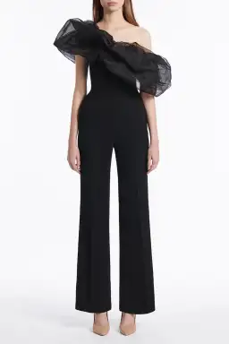 Carla Zampatti Crepe Strapless Jumpsuit Black Size XS / Au 6 for rent on The Volte - image 3