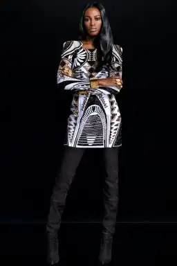 Balmain x H&M Embellished Long Sleeve Mini Dress Beaded Size 10