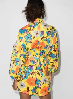 Zimmermann Linen Estelle Panelled Playsuit in Yellow Size 1/Au 10 for rent on The Volte - image 2