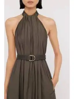 Scanlan Theodore Parachute Cotton Strapping Dress Jungle Green Size AU 6  for rent on The Volte - image 4