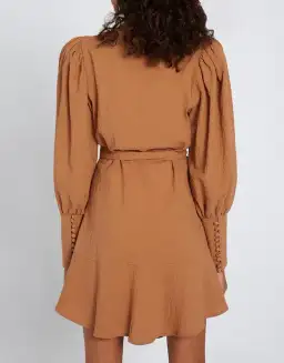 By Johnny Crush Wrap Dress Tan Size 8  for rent on The Volte - image 4