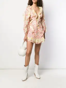 Zimmermann Goldie Spliced Mini Dress Floral Size 2 / Au 12