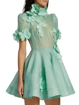 Zimmermann High Tide Lift Off Flower Mini Dress Mint Size 1 /Au 10 for rent on The Volte - image 2
