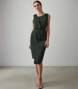 Reiss Karina Cross Back Cocktail Dress Green Size 6