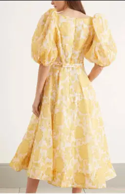 Zimmermann Postcard Puff Sleeve Midi Dress in Yellow AU14 (22:12) for rent on The Volte - image 6