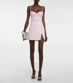 Self Portrait Chiffon and Crepe Mini Dress Pink Size 10 for rent on The Volte - image 1