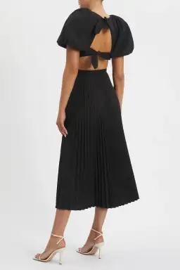 Rebecca Vallance Magdalena Puff Sleeve Midi Dress Black Size 8  for rent on The Volte - image 3