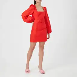 Rebecca Vallance Portia Broderie Anglaise Mini Dress Red Size 10 for rent on The Volte - image 2
