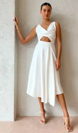 One Fell Swoop Marni Midi Dress in Pulsar White Size 10 for rent on The Volte - image 4