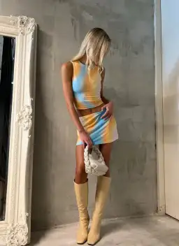 With Harper Lu Sunset Orb Tank and Skirt Set Multi Size 6