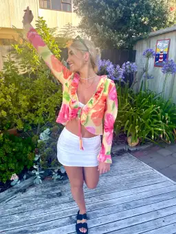 With Jean Fifi Blouse in Petunia Size L/AU 12 for rent on The Volte - image 1