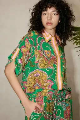 Alemais Marion Shirt Green Size 6 for rent on The Volte - image 2