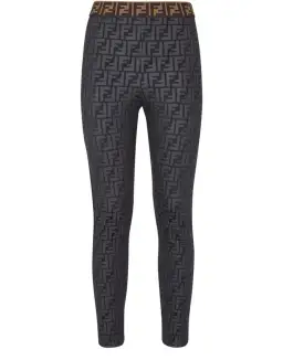 Fendi Monogram Leggings FF Print  Size 8 