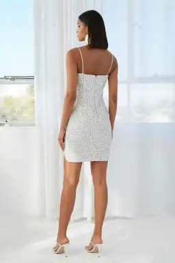 By Johnny Zoe Tweed Mini Shift Dress Metallic Size 8 for rent on The Volte - image 3