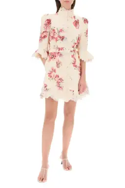 Zimmermann High Tide Applique Mini Dress Cream Poppy Floral Size 8 for rent on The Volte - image 3