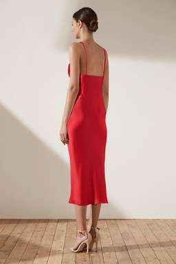 Shona Joy Adonis Bias Slip Midi Ruby size 8