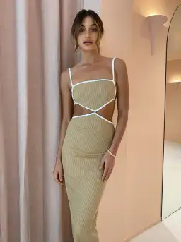 Bec & Bridge Coyote Dress Beige Size 8 for rent on The Volte - image 2