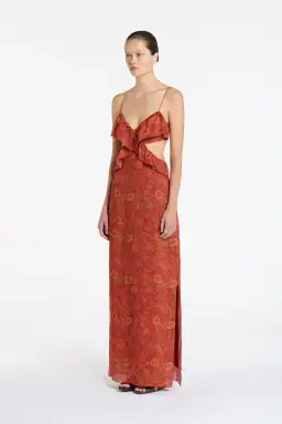 Sir the Label Allegra Frill Maxi Dress Print Size 1/AU 8 for rent on The Volte - image 1