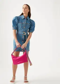 Aje Adrianna Puff Sleeve Mini Dress Blue Size 8