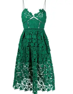 Self Portrait Azalea Midi Dress Emerald Green Size 14 for rent on The Volte - image 3