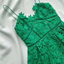 Self Portrait Azalea Midi Dress Emerald Green Size 14 for rent on The Volte - image 4