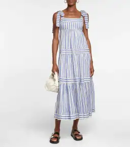 Zimmermann Pattie Striped Maxi Tie Dress in Blue Stripe

Size 6