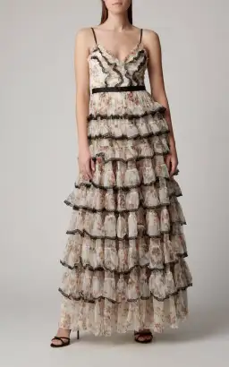 Needle and Thread Garland Marie Ruffled Tulle Gown Floral Size 8  for rent on The Volte - image 1