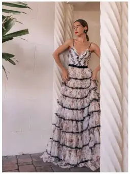 Needle and Thread Garland Marie Ruffled Tulle Gown Floral Size 8  for rent on The Volte - image 3