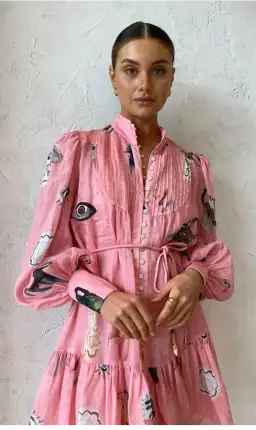 Alemais Cleo Smock Mini Dress in Pink Size 10 for rent on The Volte - image 5