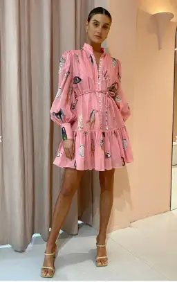 Alemais Cleo Smock Mini Dress in Pink Size 10 for rent on The Volte - image 6