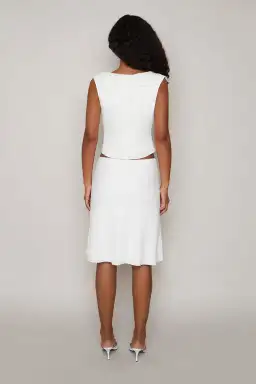 Danielle Guizio Paloma Lace Top & Skirt Set White Size 6  for rent on The Volte - image 2