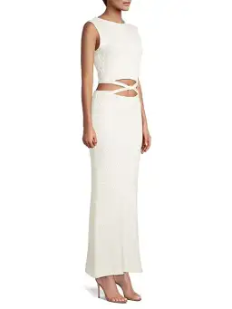 Bec and Bridge Effie Knit Cut Out Dress in white size 6 for rent on The Volte - image 2