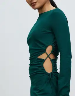 Camilla and Marc Alexandre Midi Dress Emerald Green Size 8 for rent on The Volte - image 4