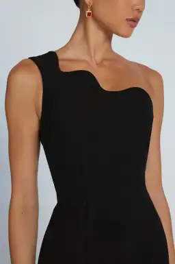 By Johnny Wave One Shoulder Mini Dress Black Size 10 for rent on The Volte - image 2