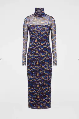 Scanlan Theodore Italian Wave Print Mesh Dress Print Size 6 for rent on The Volte - image 3