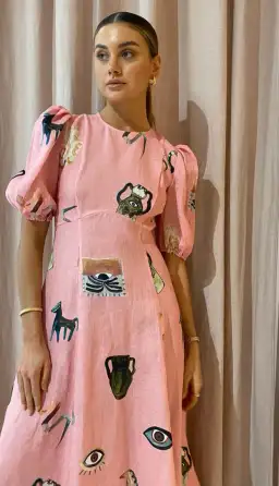 Alemais Cleo Midi Dress in Pink Size 10 for rent on The Volte - image 5