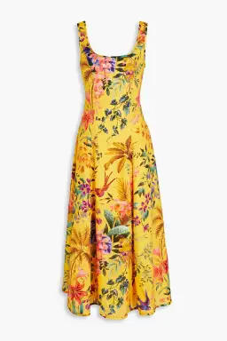 Zimmermann Tropicana Cutout Linen Midi Dress Floral Size 1 / Au 10 for rent on The Volte - image 4