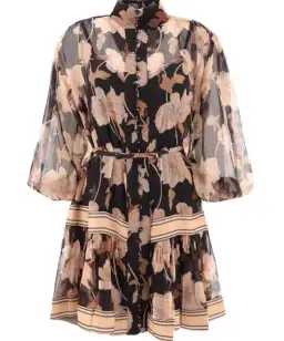 Zimmermann Concert Peonies Panelled Mini Dress Black Peonies Size 0 / AU 8 for rent on The Volte - image 2