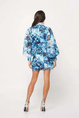 Mossman The High Rise Mini Dress Blue and white Size 8 for rent on The Volte - image 2