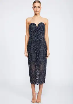 Shona Joy Lace Bustier Midi Dress Navy Size 12 / L for rent on The Volte - image 4