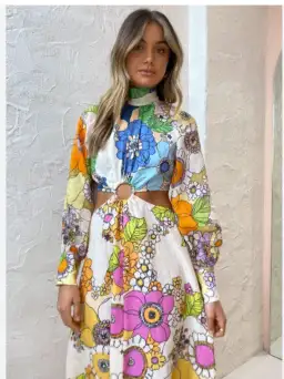 Alemais Farrah Cut Out Dress Floral Size 8 for rent on The Volte - image 3